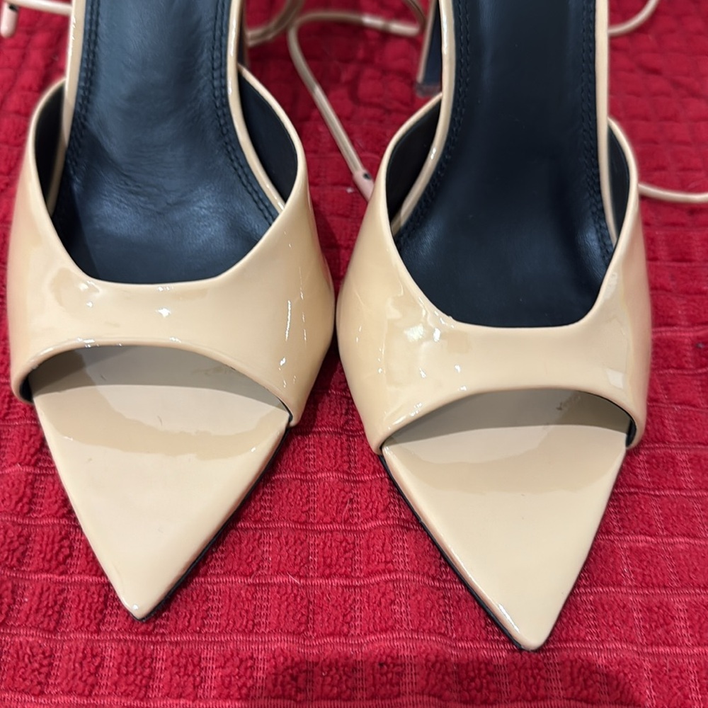 Black suede studio Bianca Sandal in Porcini Patent leather size 38.5/8.5 - Picture 3 of 9